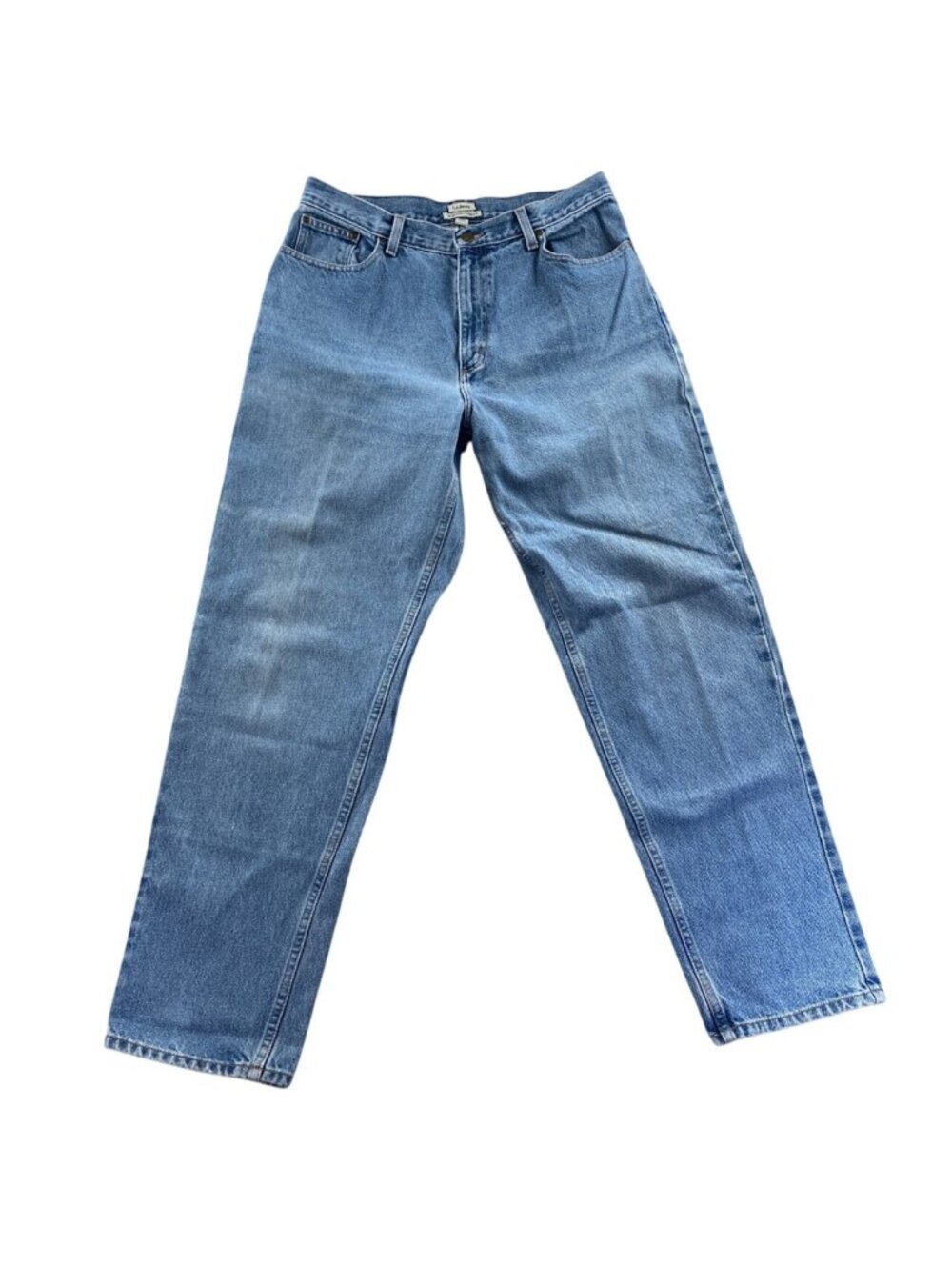 L.L. Bean Womens Jeans Size 14 MT Blue Denim Ankle Original Fit Relaxed Casual